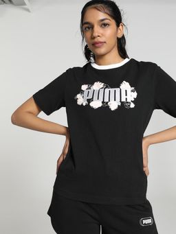 Puma - Floral Women's Black T-Shirt