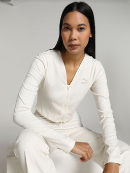 Puma - Classics Ribbed Women's White T-Shirt