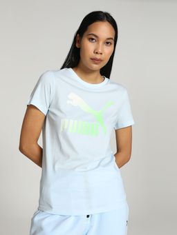 Puma - Classics Logo Infill Women's Blue T-Shirt
