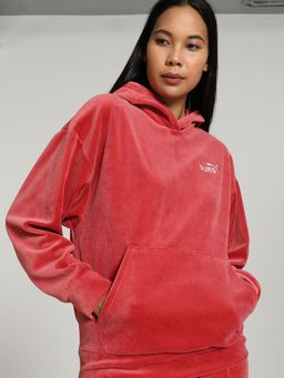 Puma - Essentials Elevated Women's Red Hooded Sweat