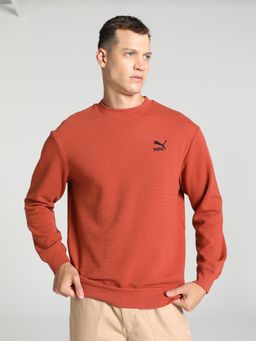 Puma - Classics Jacquard Crew Men's Brown Sweatshirt