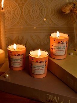 Tayhaa - Set Of 3 Aroma Fusion Illuminated Candle Peach