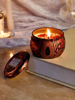 Tayhaa - Scented Candle Jar Pink and Black Multi-Color