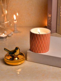 Tayhaa - Mindful Melodies Candle with Bird Lid Pink and Gold