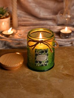 Tayhaa - Aromatherapy Candle Jar with Wooden Lid Green