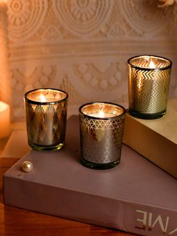 Tayhaa - Set Of 3 Candle Jar Grey