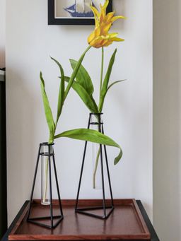 IAAH - Concave Glass Tube Vase Black