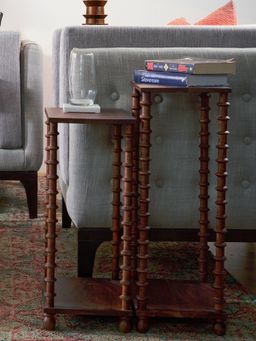 IAAH - Sculpted Side Table Brown