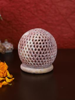 AAPNO RAJASTHAN - Elephant Cut Work Stone Tea Light Candle Holder White