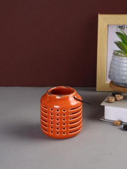 Tayhaa - Red Ceramic Slotted Tea Light Candle Holder