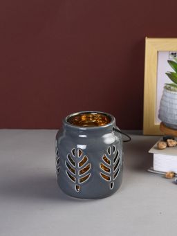 Tayhaa - Black Ceramic Tea Light Candle Holder