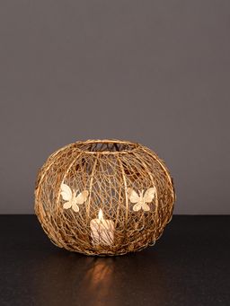 AAPNO RAJASTHAN - Brass Finish Iron Wire Tea Light Holder Gold