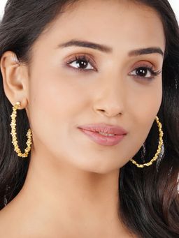 Voylla - Trendy Hoops Gold Plated Large Styled Earrings for Women