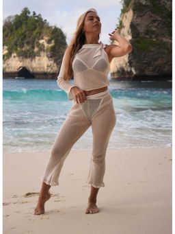 Keepfit - Women's Off-White Beachwear Top With Pant