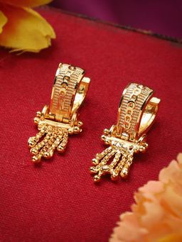 Anika's Creations - Decent Look Gold Plated Tasselled Lightweight Hoop Earrings