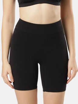 Jockey - SH03 Women Mid Waist Cotton Elastane Seamfree Shorts Shapewear - Black