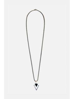 Snitch - Men Black Triangle Polished Pendant Necklace