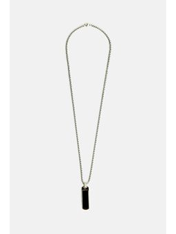 Snitch - Men Black Pendant Silver Toned Necklace