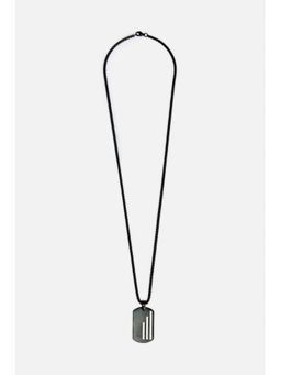Snitch - Men Black Cut-Out Pendant Necklace