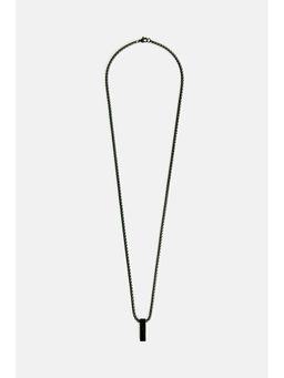 Snitch - Men Black Bar Gunmetal Pendant Necklace