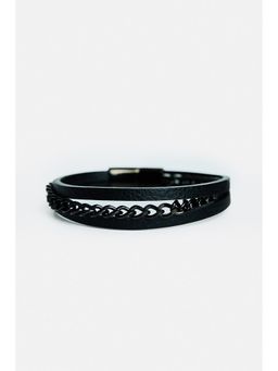 Snitch - Men Black Curb Layered Chain Bracelet