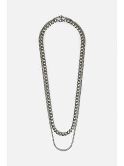 Snitch - Men Silver Double Layered Chain