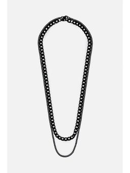 Snitch - Men Black Double Layered Chain