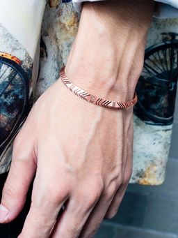 Peora - Men Rose Gold Plated Two Toned Cuff