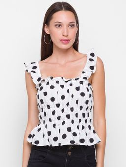 Globus - White Printed Top