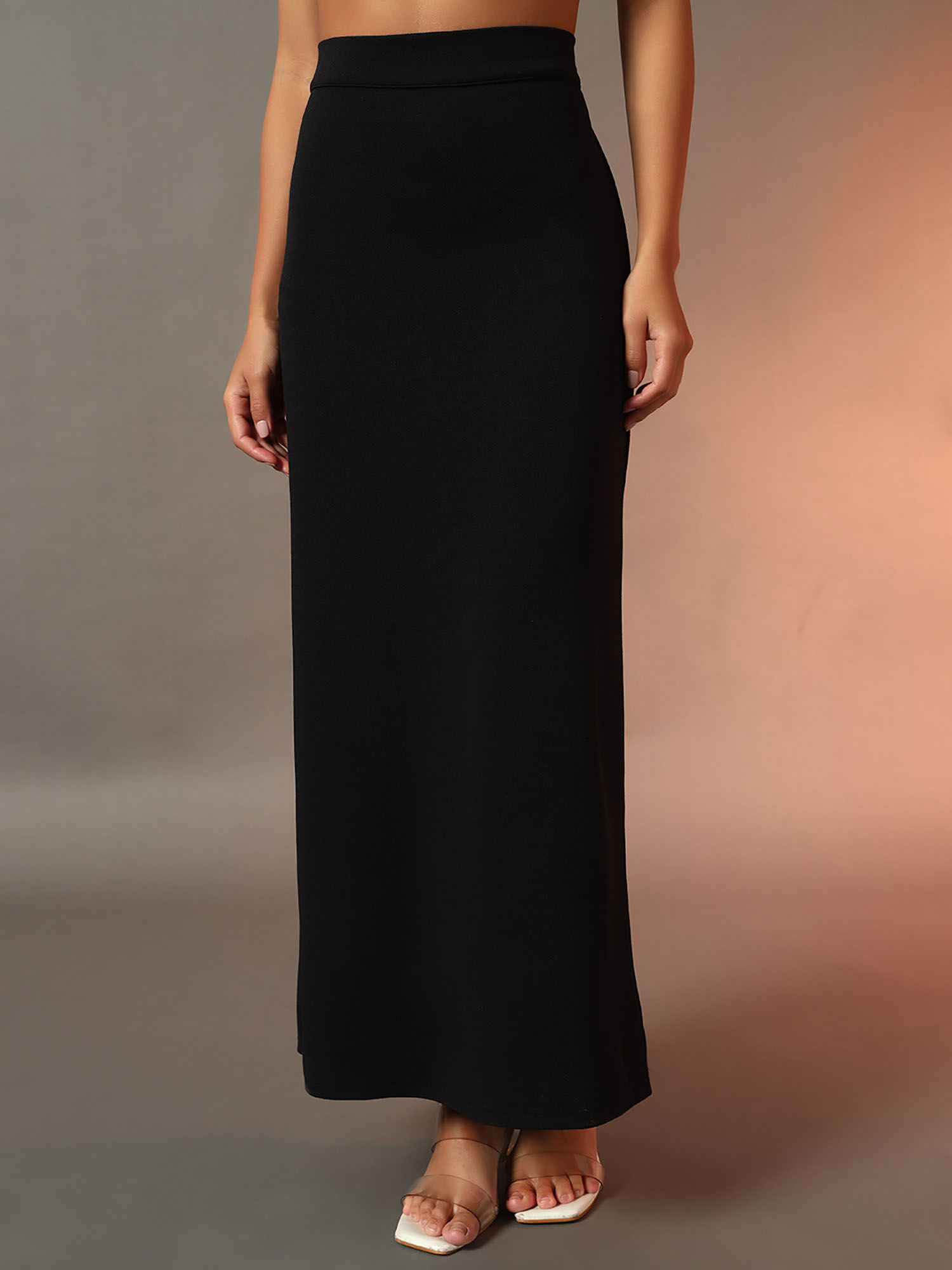 trend arrest Black Straight Fit Slit Skirt-picture-19