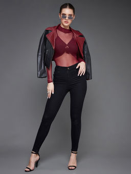 Miss Chase - Womens Black Skinny Fit High Rise Stretchable Denim Jeans