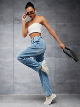 Miss Chase - Women Blue Solid Regular Fit Jeans