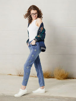 Miss Chase - Women Blue Solid Slim Fit Jeans