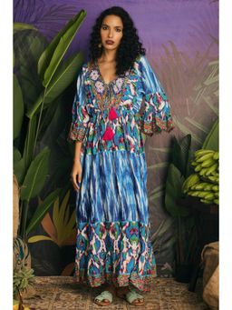 CINCIN Fashion - Embroidered Horizon Ikat Maxi Dress