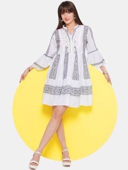 CINCIN Fashion - Bell Sleeved White Short Dress