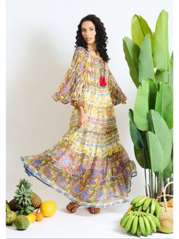 CINCIN Fashion - Multi-Color Prismatic Flair Maxi Dress