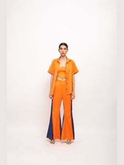 NEORA BY NEHAL CHOPRA - Women Orange & Blue Co-ord Set