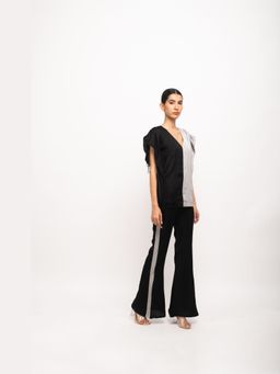 NEORA BY NEHAL CHOPRA - Women Black & Grey Kaftan Co-Ord Set