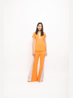 NEORA BY NEHAL CHOPRA - Women Orange & Grey Co-ord Set