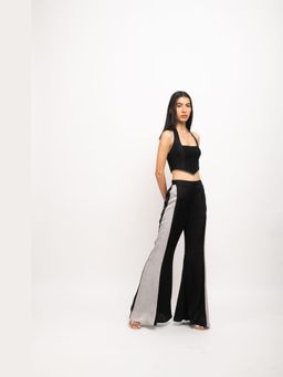 NEORA BY NEHAL CHOPRA - Women Black & Grey Halter Neck Co-Ord Set