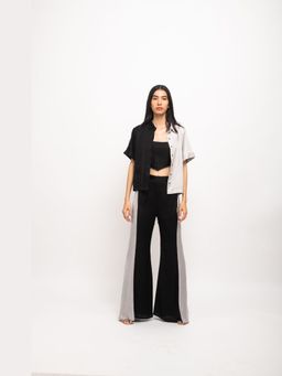 NEORA BY NEHAL CHOPRA - Women Black & Grey Half & Half Co-ord Set