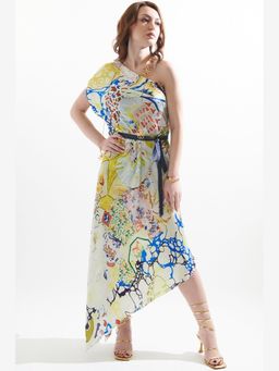 CINCIN Fashion - White Printed Tamrin Midi Dress