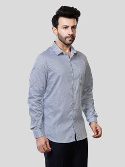 XKIND - Jonesburg Men's White Printed Slim Fit Formal Shirt