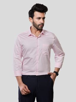 XKIND - Jonesburg Men's Pink Solid Slim Fit Formal Shirt