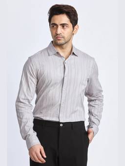 XKIND - Jonesburg Grey Slim Fit Formal Shirt
