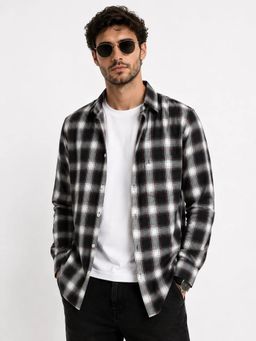 XKIND - Cotton Slim Fit Black Shirt