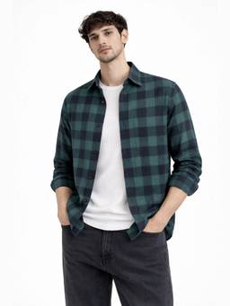 XKIND - Green Check Regular Fit Shirt