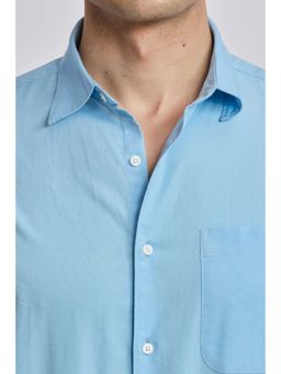 XKIND - Sky Blue Poplin Regular Fit Shirt