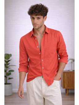 XKIND - Coral Poplin Regular Fit Shirt