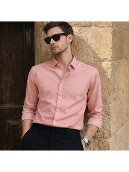 XKIND - Jonesburg Light Orange Tencel Slim Fit Formal Shirt